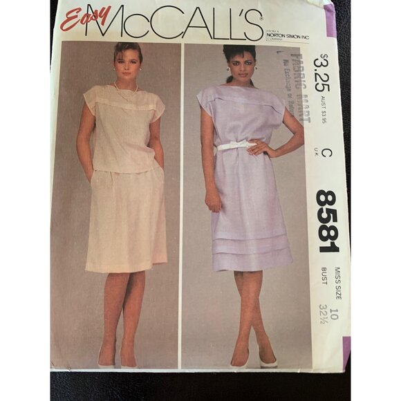 McCall's Misses Dress Shirt Skirt Sewing Pattern Sz 10 8581 - Uncut - Picture 9 of 9